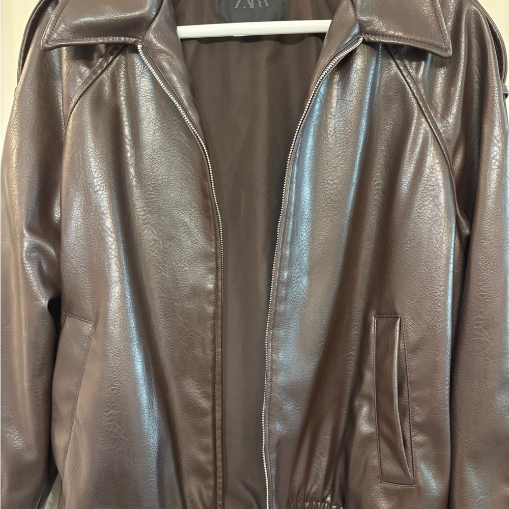 Zara Brown Leather Jacket